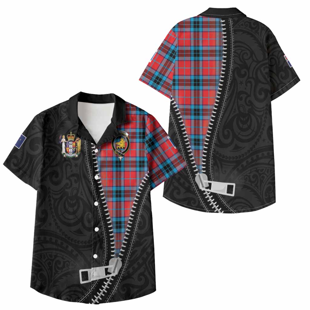 MacTavish (McTavish) Tartan Kid Hawaiian Shirt New Zealand Pattern Unique Zipper Stylized