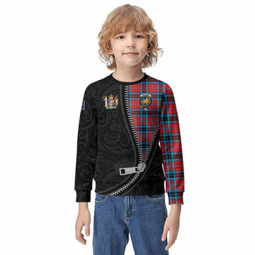 MacTavish (McTavish) Tartan Kid Knitted Sweatshirt New Zealand Pattern Unique Zipper Stylized