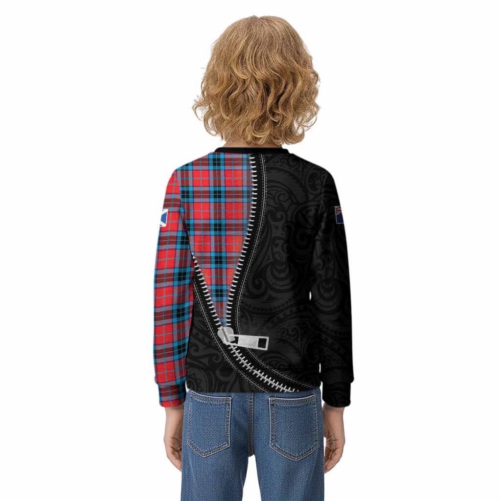 MacTavish (McTavish) Tartan Kid Knitted Sweatshirt New Zealand Pattern Unique Zipper Stylized