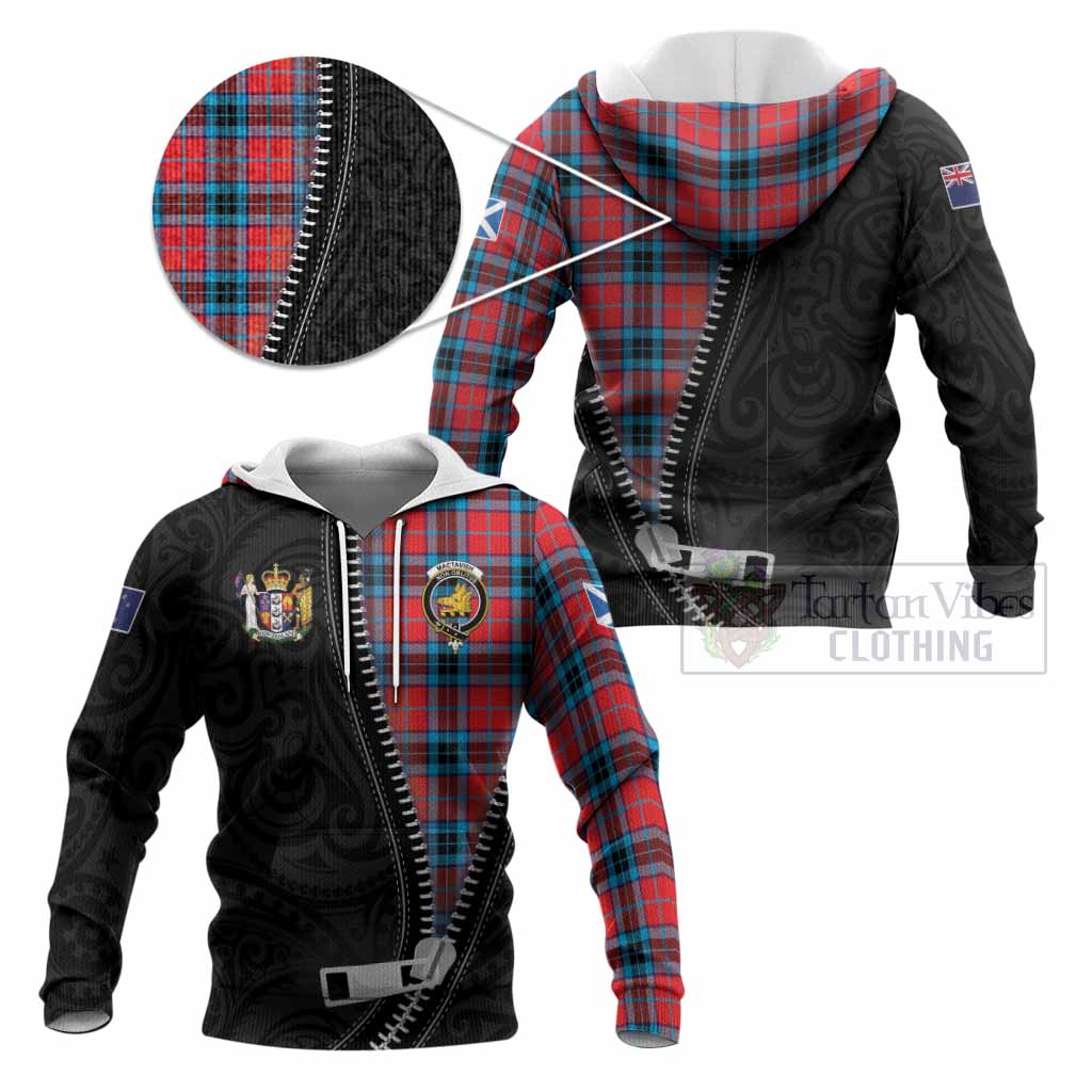 MacTavish (McTavish) Tartan Knitted Hoodie New Zealand Pattern Unique Zipper Stylized
