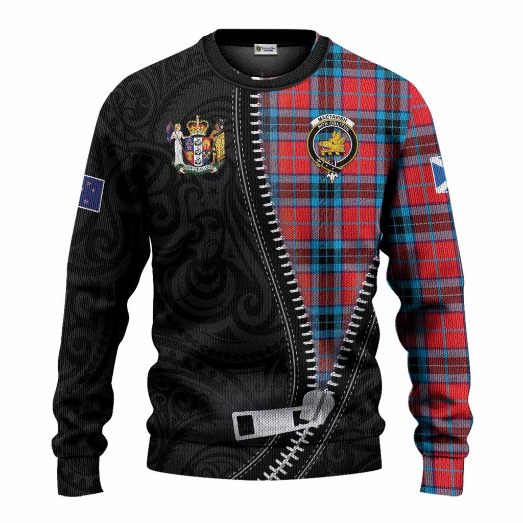 MacTavish (McTavish) Tartan Knitted Sweater New Zealand Pattern Unique Zipper Stylized