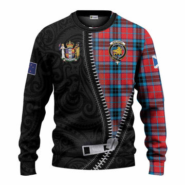 MacTavish (McTavish) Tartan Knitted Sweater New Zealand Pattern Unique Zipper Stylized