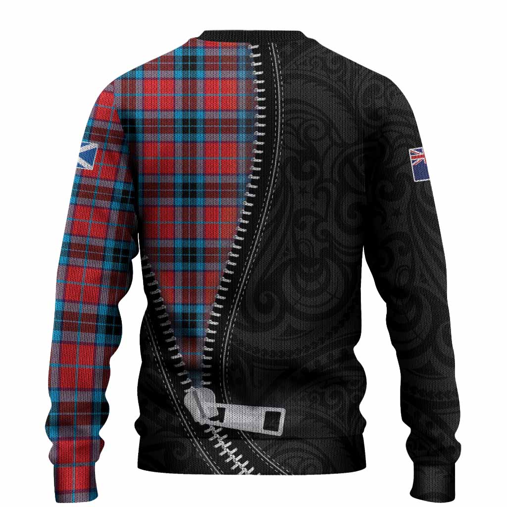 MacTavish (McTavish) Tartan Knitted Sweater New Zealand Pattern Unique Zipper Stylized
