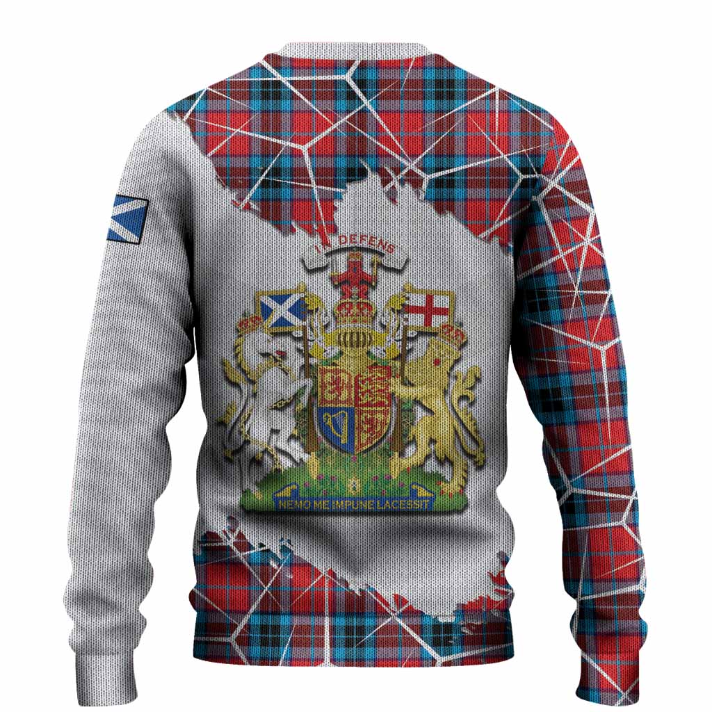MacTavish (McTavish) Tartan Knitted Sweater with Family Crest and Lion Rampant Grunge Style