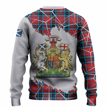 MacTavish (McTavish) Tartan Knitted Sweater with Family Crest and Lion Rampant Grunge Style
