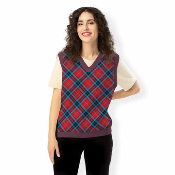 MacTavish (McTavish) Tartan  Knitted V-Neck Vest Cross Style
