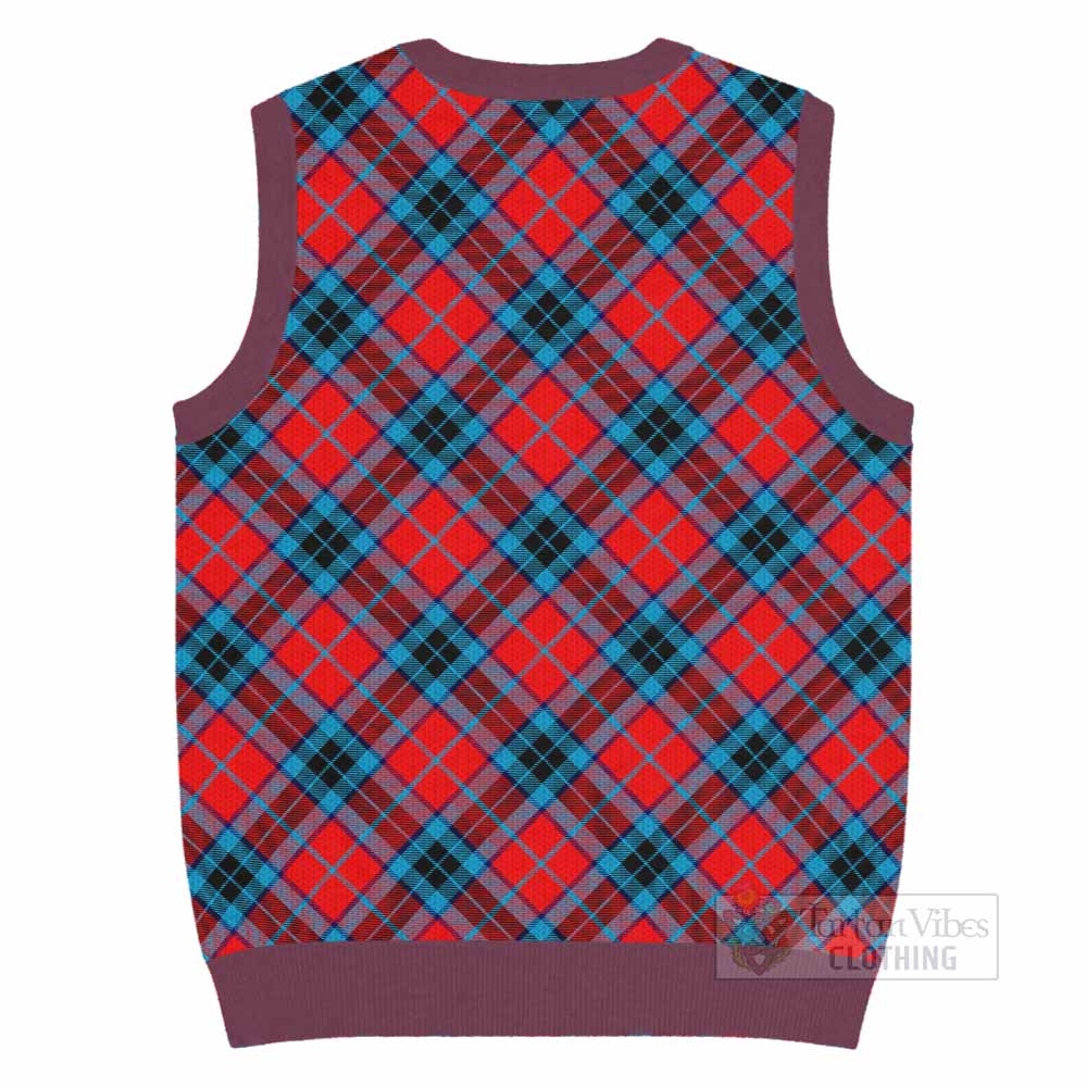 MacTavish (McTavish) Tartan  Knitted V-Neck Vest Cross Style