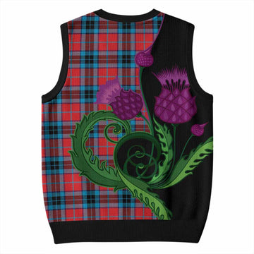 MacTavish (McTavish) Tartan Knitted V-Neck Vest Traditional Scottish Thistle