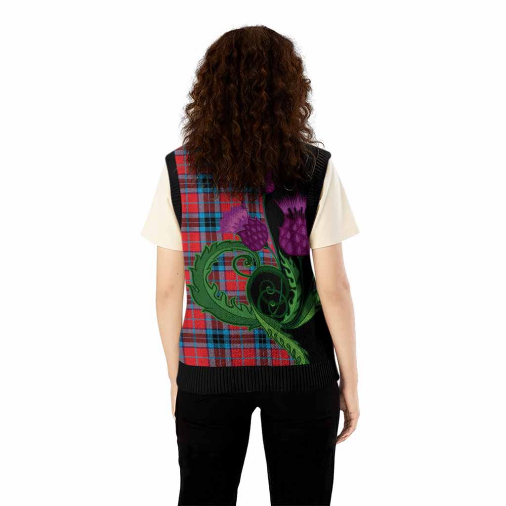 MacTavish (McTavish) Tartan Knitted V-Neck Vest Traditional Scottish Thistle