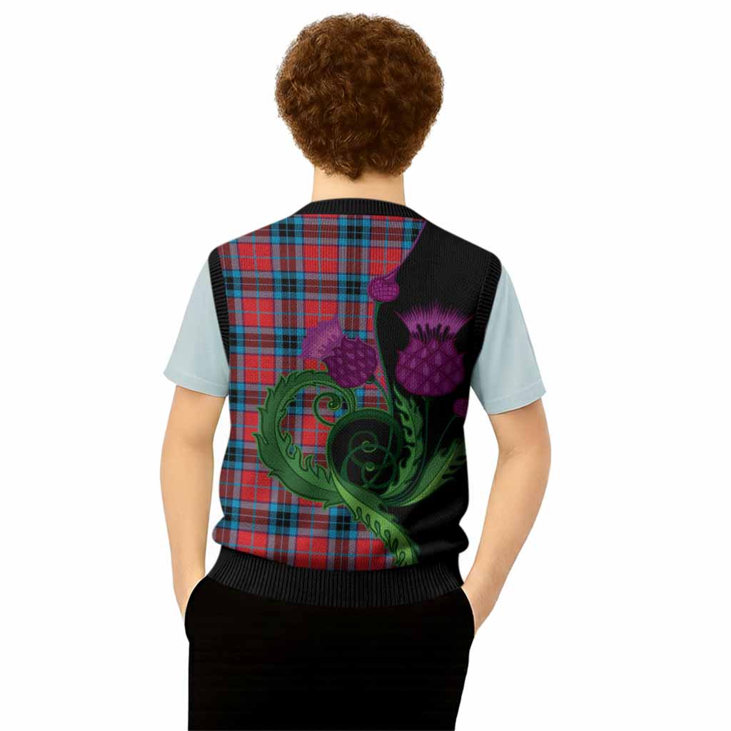 MacTavish (McTavish) Tartan Knitted V-Neck Vest Traditional Scottish Thistle
