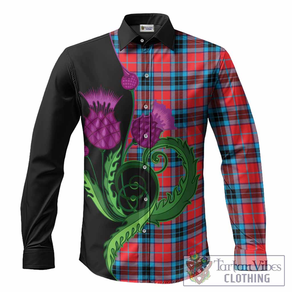 MacTavish (McTavish) Tartan Long Sleeve Button Shirts Traditional Scottish Thistle