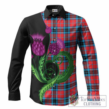 MacTavish (McTavish) Tartan Long Sleeve Button Shirts Traditional Scottish Thistle