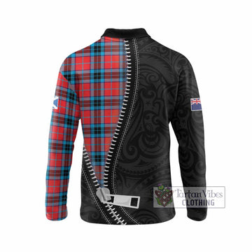 MacTavish (McTavish) Tartan Long Sleeve Polo Shirt New Zealand Pattern Unique Zipper Stylized