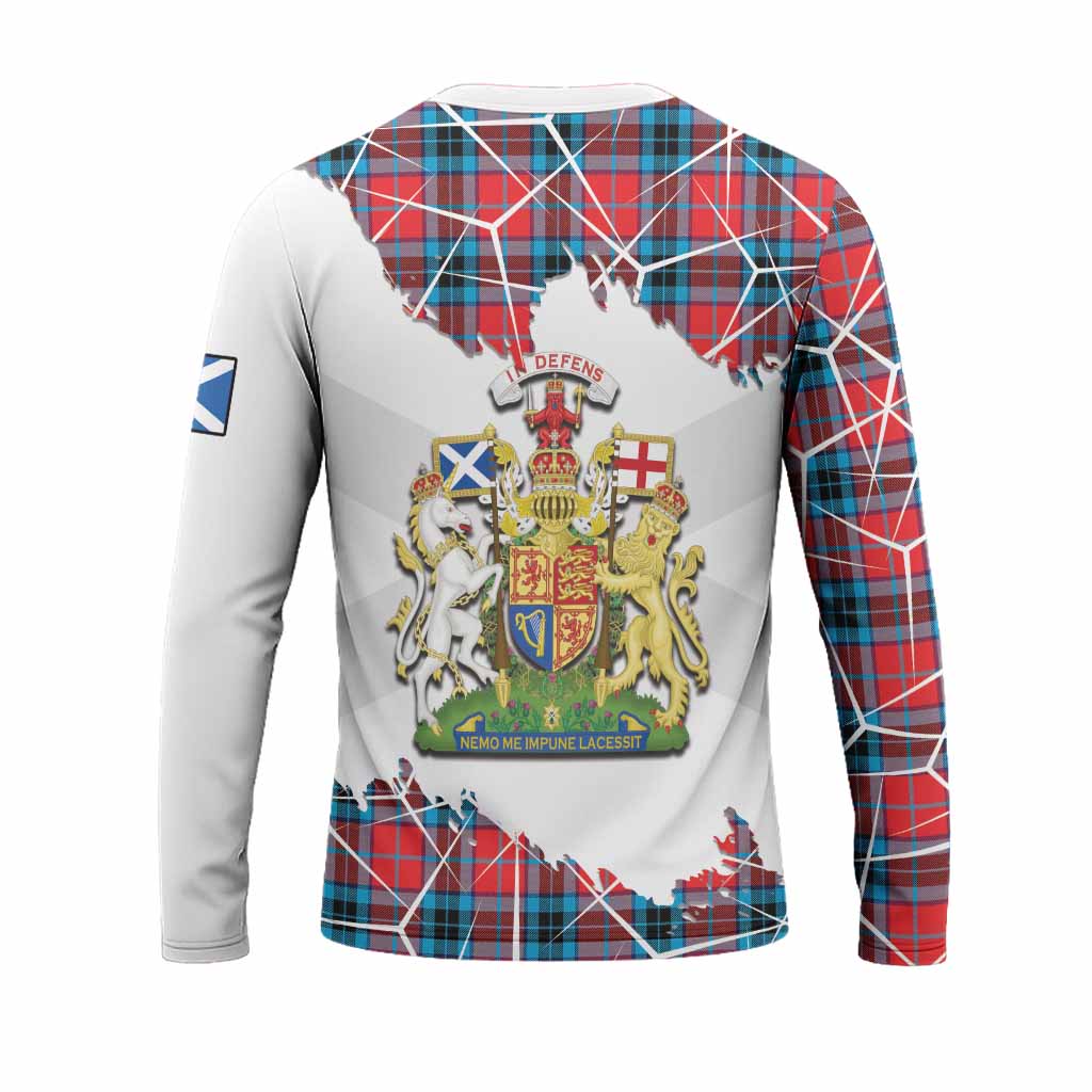 MacTavish (McTavish) Tartan Long Sleeve T-Shirt with Family Crest and Lion Rampant Grunge Style