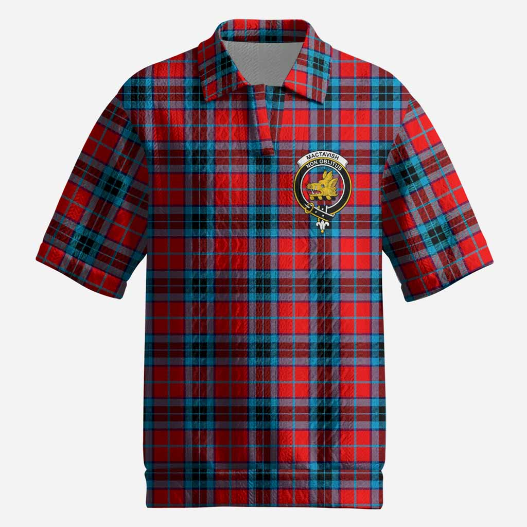 MacTavish (McTavish) Tartan Men’s Polo Sweater Top with Family Crest