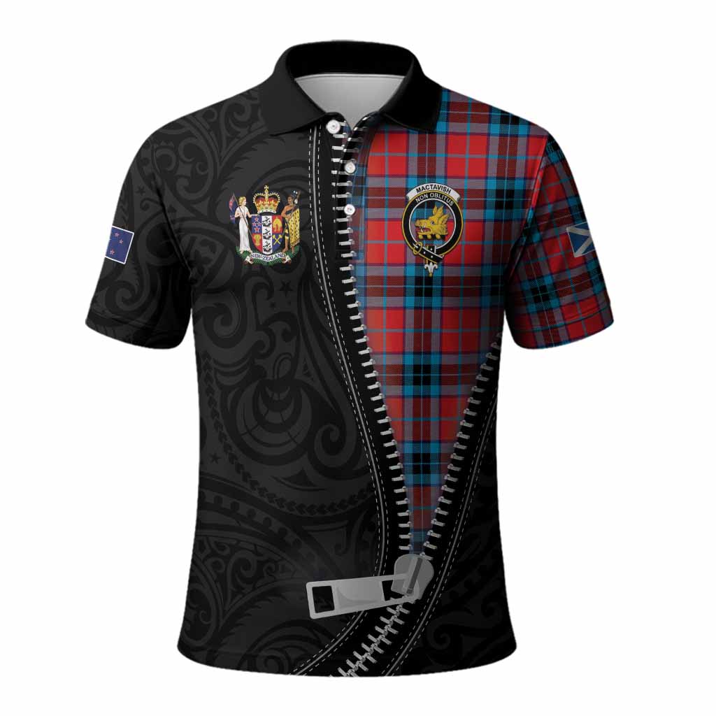 MacTavish (McTavish) Tartan Polo Shirt New Zealand Pattern Unique Zipper Stylized
