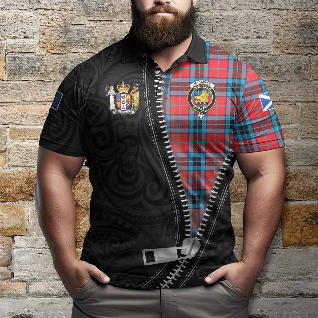 MacTavish (McTavish) Tartan Polo Shirt New Zealand Pattern Unique Zipper Stylized