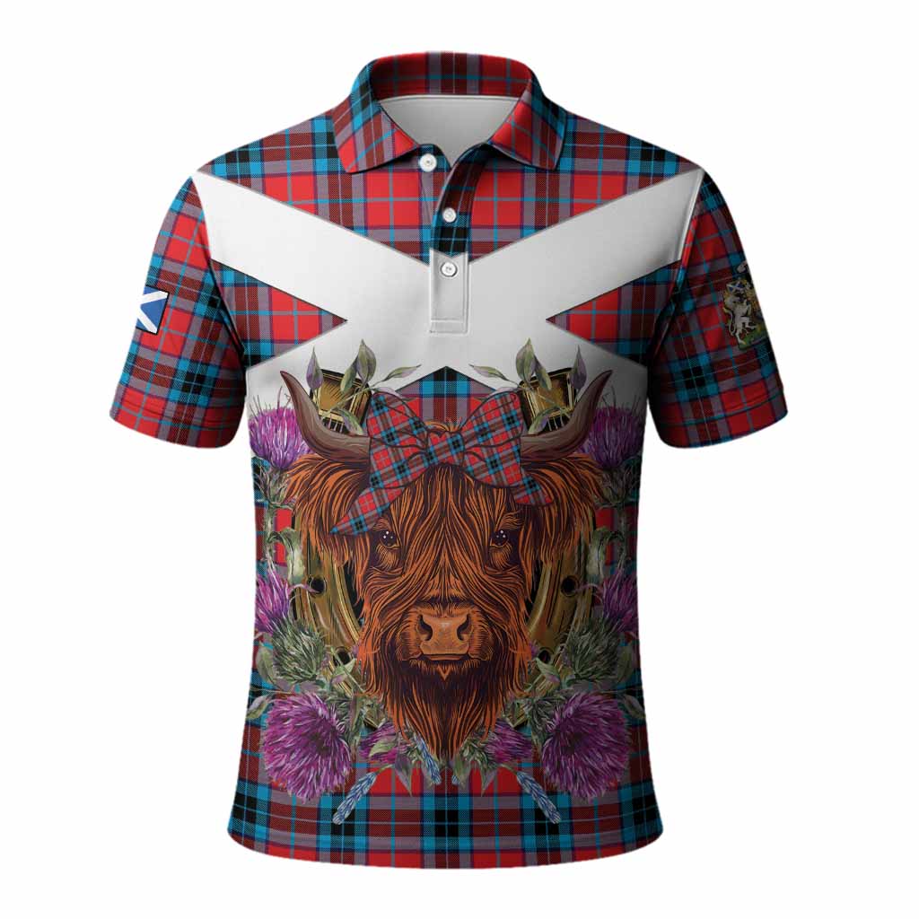 MacTavish (McTavish) Tartan Polo Shirt Scottish Thistle Heilan Coo