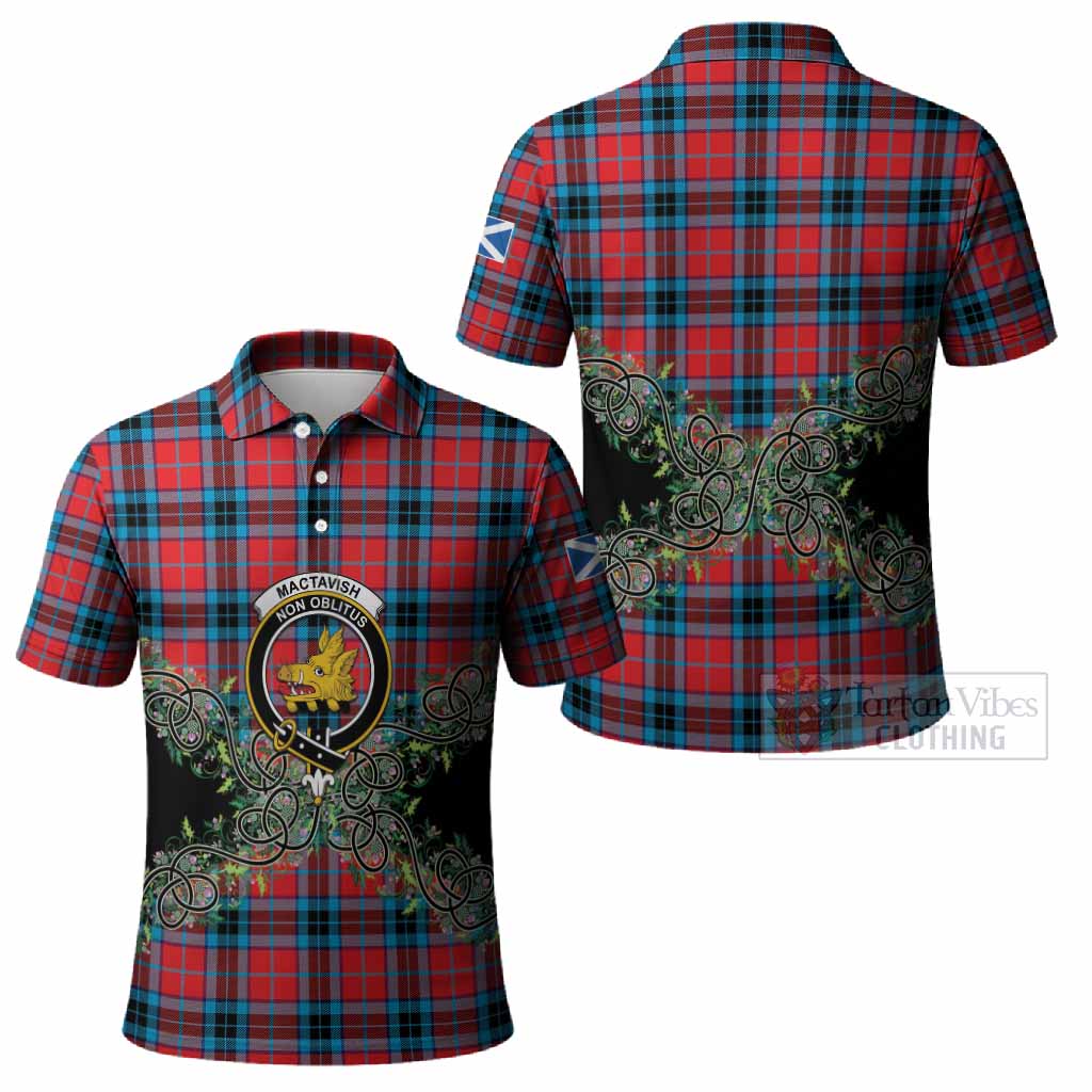 MacTavish (McTavish) Tartan Polo Shirt Thistle Scottish Spirit