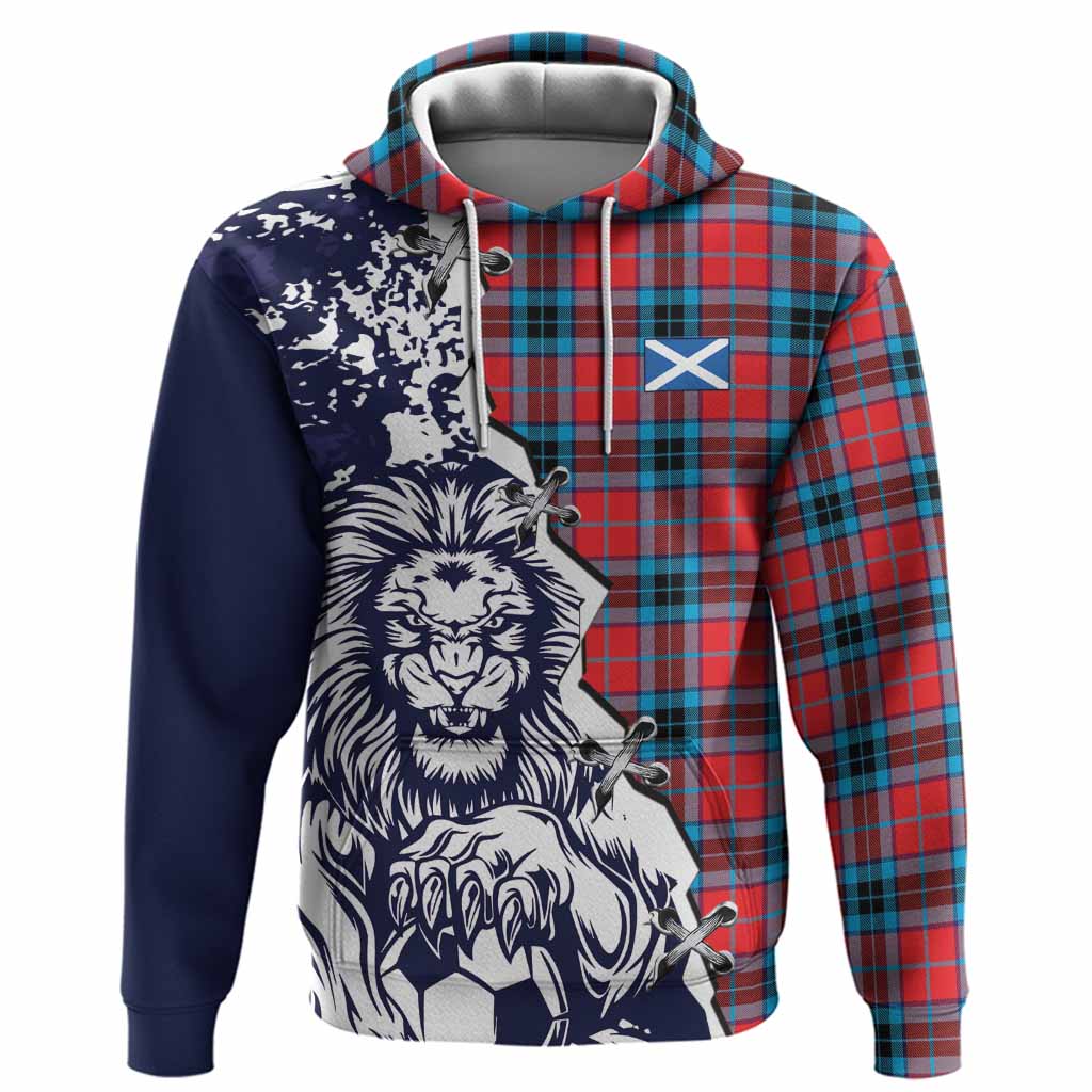 MacTavish (McTavish) Tartan Scottish Hoodie Angry Lion With Soccer Ball Style