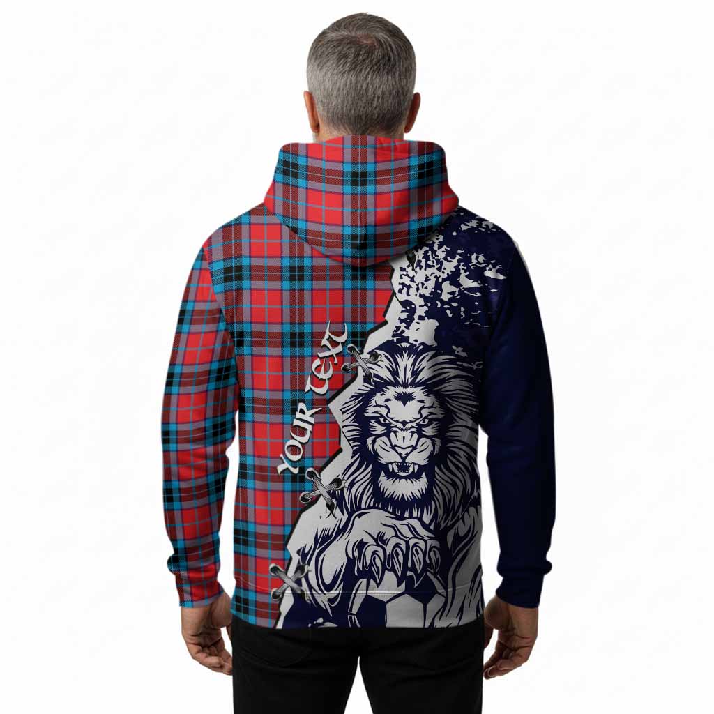 MacTavish (McTavish) Tartan Scottish Hoodie Angry Lion With Soccer Ball Style