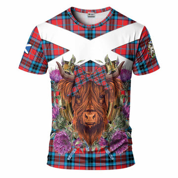 MacTavish (McTavish) Tartan T-Shirt Scottish Thistle Heilan Coo