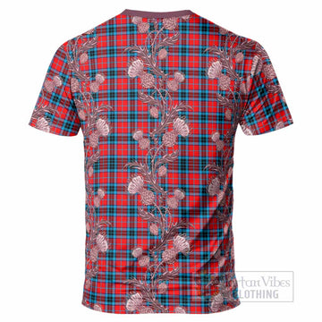MacTavish (McTavish) Tartan T-Shirt Seamless Scottish Thistle Flowers