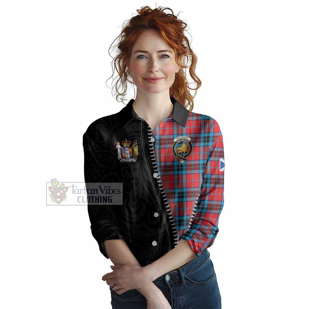MacTavish (McTavish) Tartan Women Casual Shirt New Zealand Pattern Unique Zipper Stylized