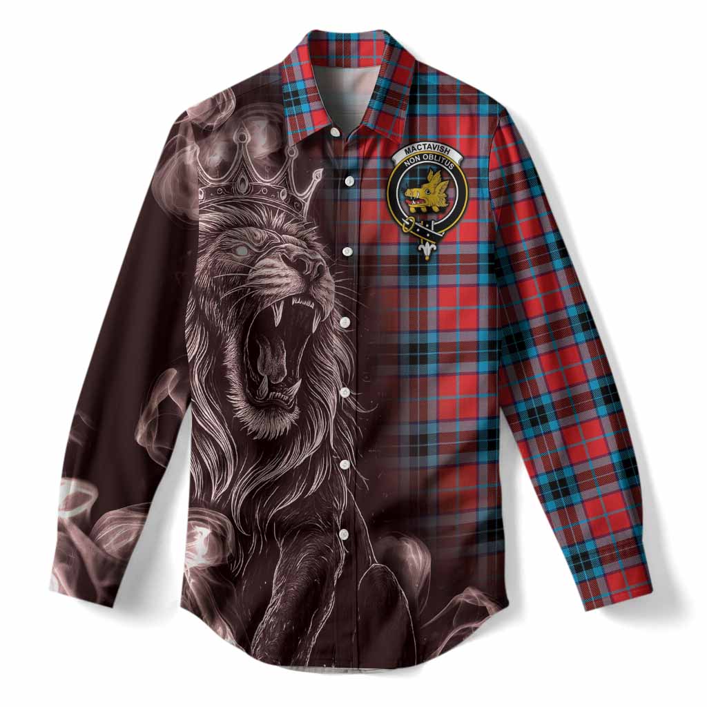 MacTavish (McTavish) Tartan Women Casual Shirt Roaring Lion Heritage
