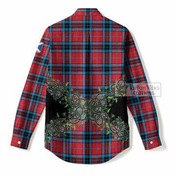 MacTavish (McTavish) Tartan Women Casual Shirt Thistle Scottish Spirit