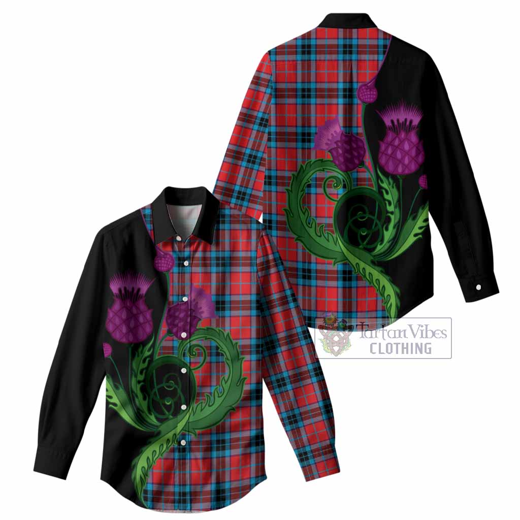 MacTavish (McTavish) Tartan Women Casual Shirt Traditional Scottish Thistle