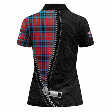 MacTavish (McTavish) Tartan Women Polo Shirt New Zealand Pattern Unique Zipper Stylized