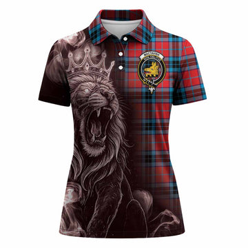 MacTavish (McTavish) Tartan Women Polo Shirt Roaring Lion Heritage