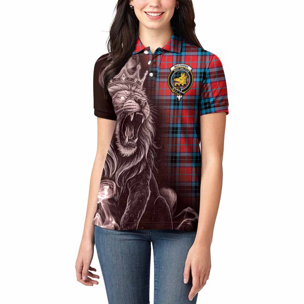 MacTavish (McTavish) Tartan Women Polo Shirt Roaring Lion Heritage