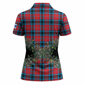 MacTavish (McTavish) Tartan Women Polo Shirt Thistle Scottish Spirit