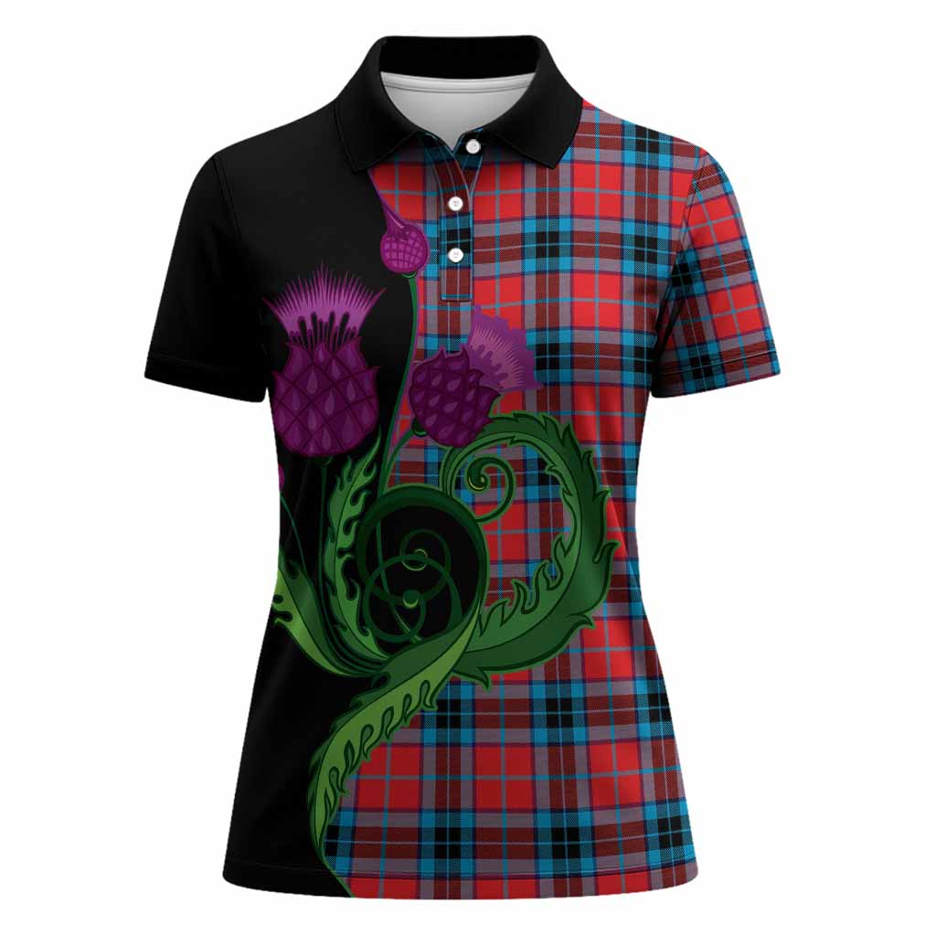 MacTavish (McTavish) Tartan Women Polo Shirt Traditional Scottish Thistle