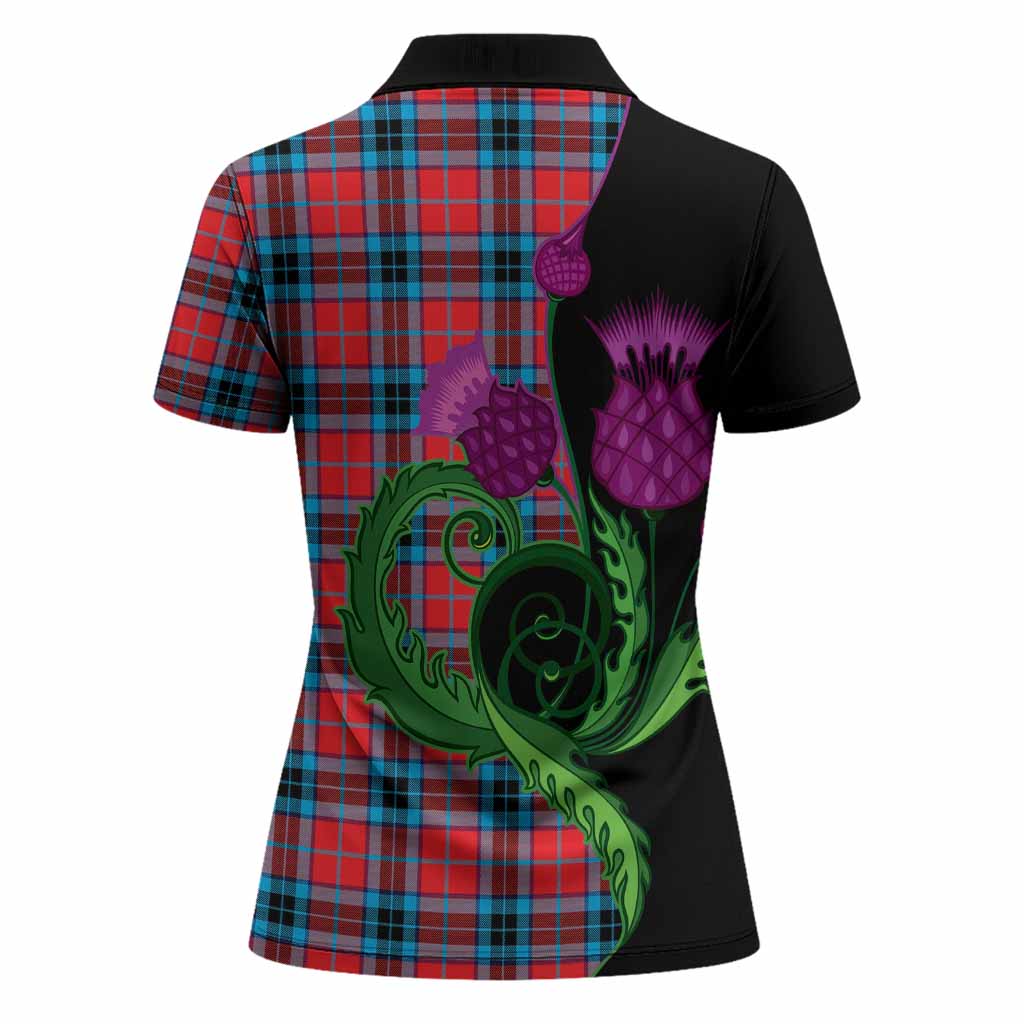 MacTavish (McTavish) Tartan Women Polo Shirt Traditional Scottish Thistle
