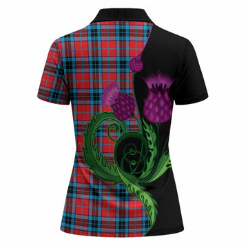 MacTavish (McTavish) Tartan Women Polo Shirt Traditional Scottish Thistle