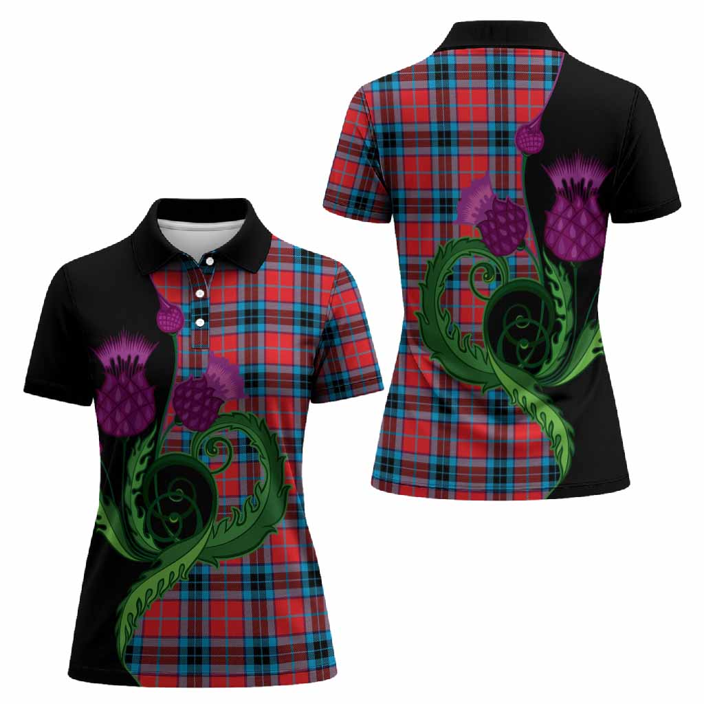 MacTavish (McTavish) Tartan Women Polo Shirt Traditional Scottish Thistle