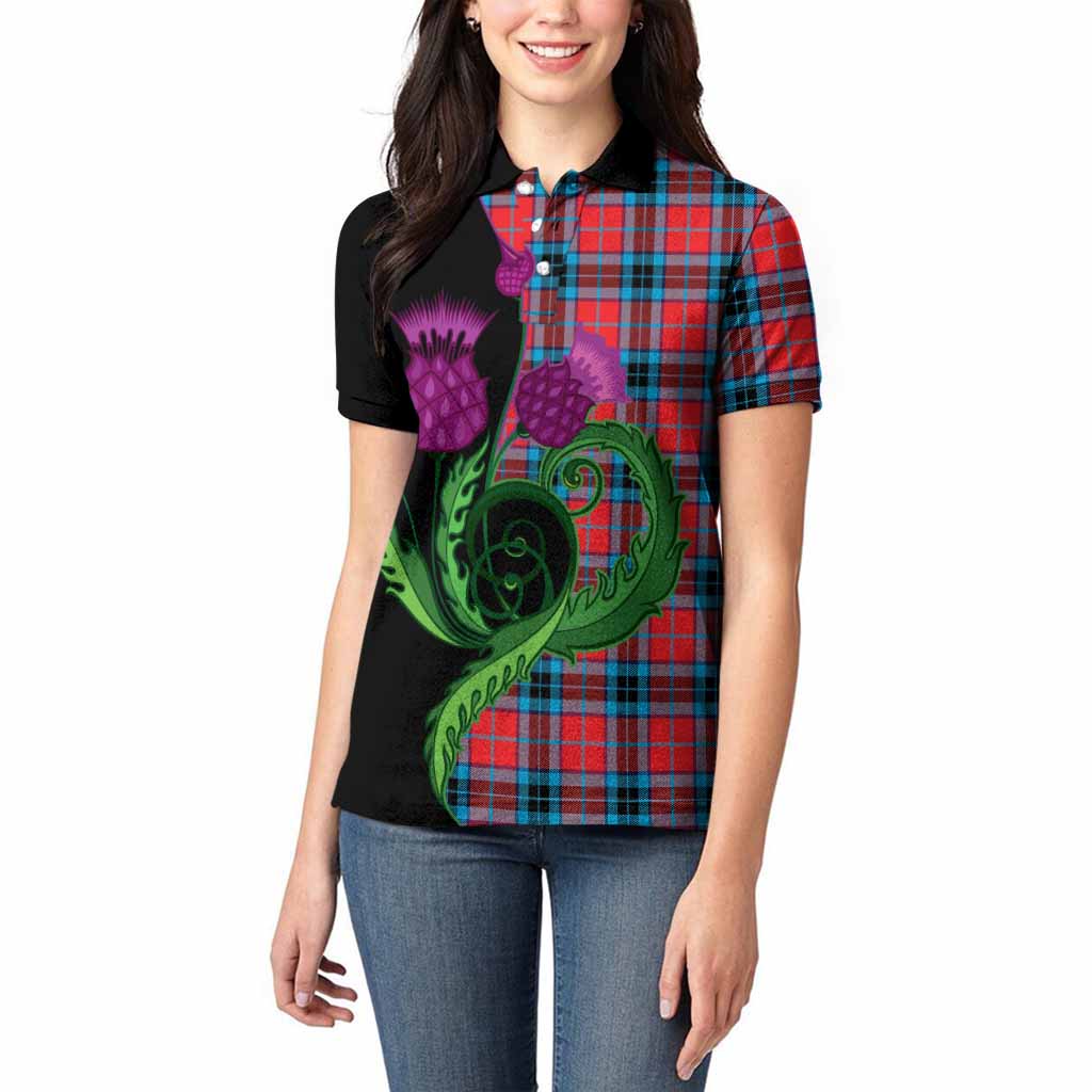 MacTavish (McTavish) Tartan Women Polo Shirt Traditional Scottish Thistle