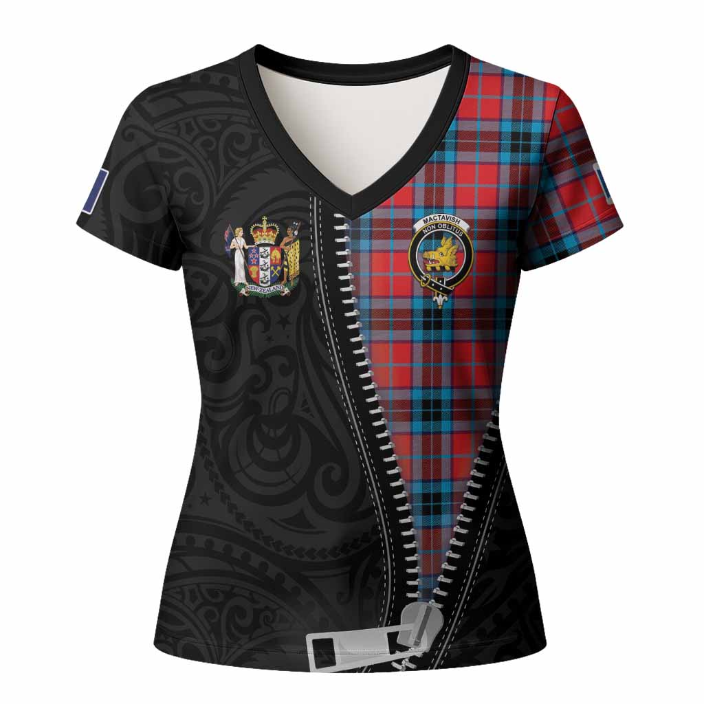 MacTavish (McTavish) Tartan Women T shirt New Zealand Pattern Unique Zipper Stylized