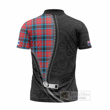 MacTavish (McTavish) Tartan Zipper Polo Shirt New Zealand Pattern Unique Zipper Stylized