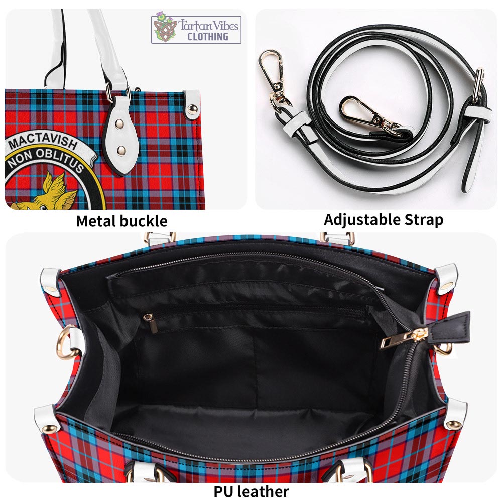 Tartan Vibes Clothing MacTavish Modern Tartan Luxury Leather Handbags with Family Crest