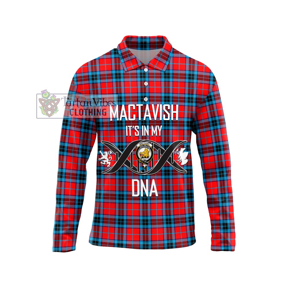 MacTavish (McTavish) Tartan Long Sleeve Polo Shirt with Family Crest DNA In Me Style Unisex - Tartanvibesclothing Shop