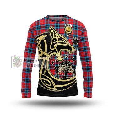 MacTavish (McTavish) Tartan Long Sleeve T-Shirt with Family Crest Celtic Wolf Style Unisex - Tartan Vibes Clothing