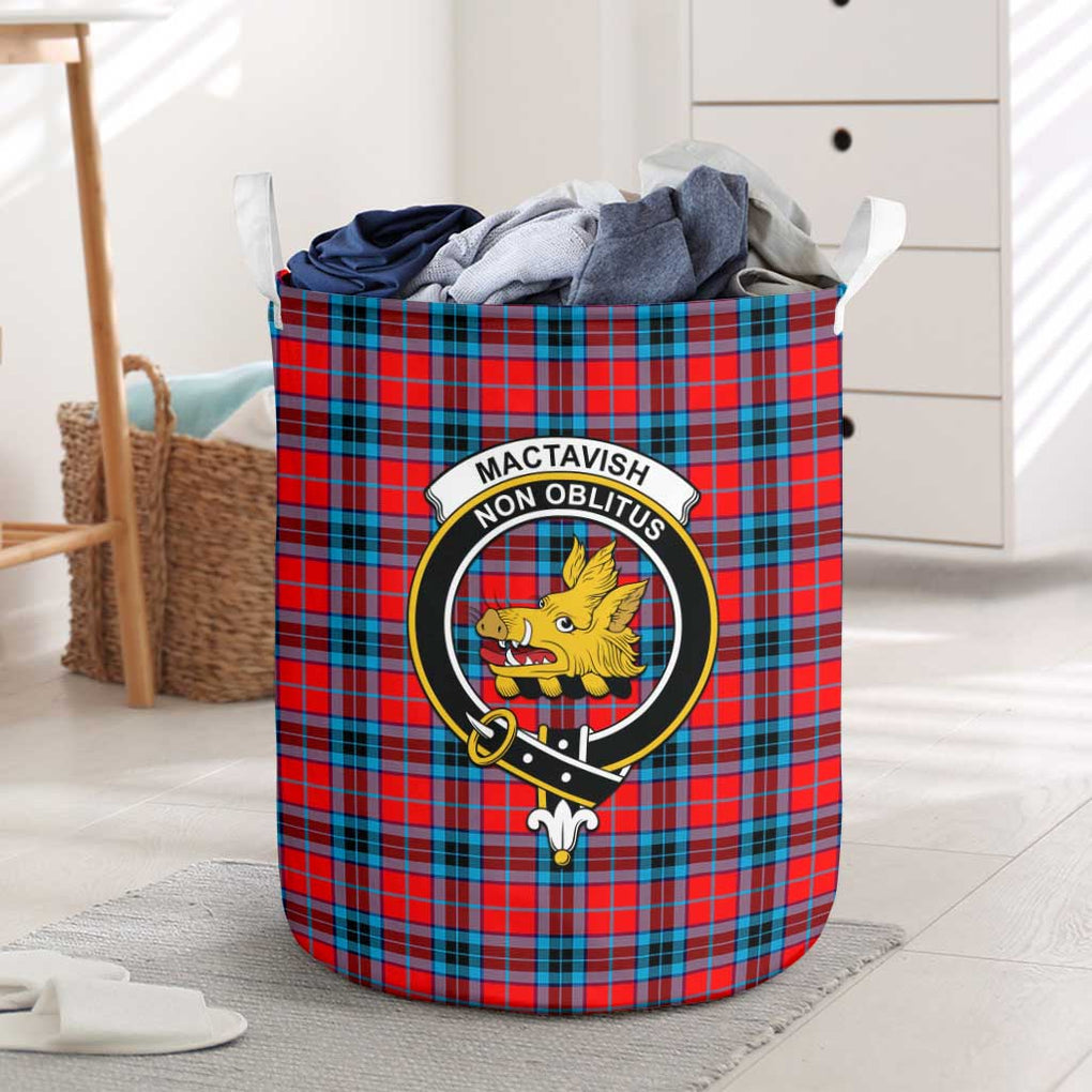 MacTavish (McTavish) Tartan Laundry Basket with Family Crest One Size - Tartanvibesclothing Shop