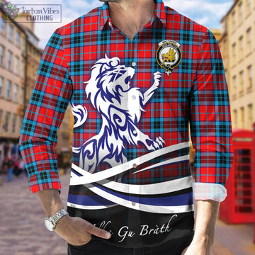 MacTavish (McTavish) Tartan Long Sleeve Button Up Shirt with Alba Gu Brath Regal Lion Emblem