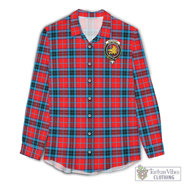 Tartan Vibes Clothing MacTavish Modern Tartan Womens Casual Shirt with Family Crest