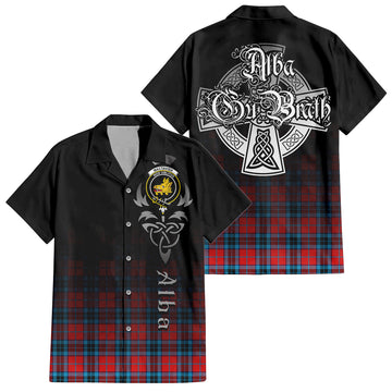 MacTavish (McTavish) Tartan Hawaiian Shirt Shirt Featuring Alba Gu Brath Family Crest Celtic Inspired