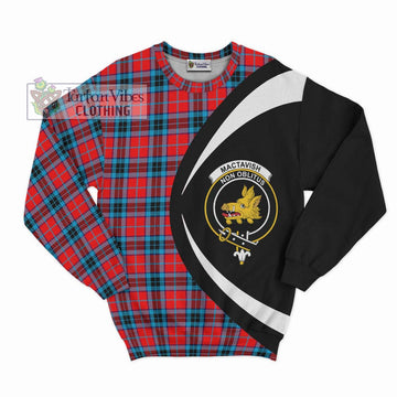 MacTavish (McTavish) Tartan Sweatshirt with Family Crest Circle Style Unisex - Tartan Vibes Clothing